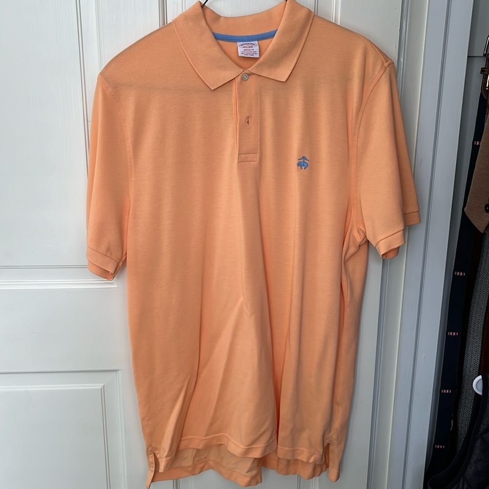 Brooks Brothers Original Fit Supima Cotton Polo Extra Large Orange